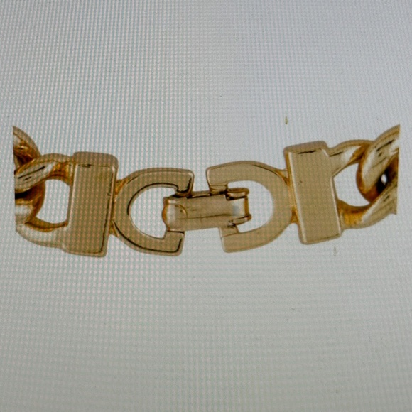 Christian Dior Gold Plated Metal Heavy Chain Link Bracelet. - Vtg. 90s - Picture 2 of 10